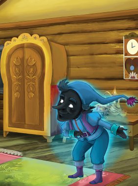 çocuklar için mavi alev - Prens veya Prenses - kaleler - knights ve periler - illüstrasyon