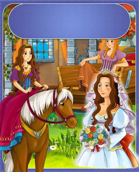 The goose girl - Prince or princess - castles - knights and fairies - illustration for the children — Stock Photo, Image