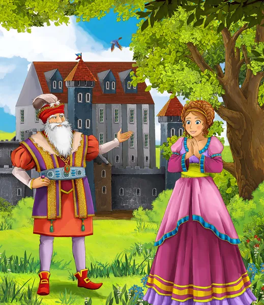 Синя борода - борода - принц або принцеса - замки - лицарі та феї - ілюстрація для дітей — стокове фото