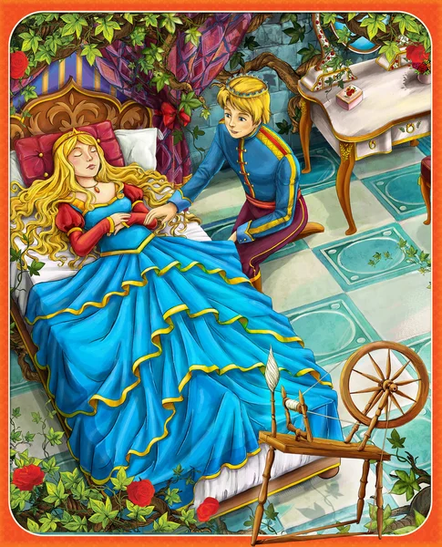 La bella addormentata - Principe o principessa - castelli - cavalieri e fate - illustrazione per i bambini — Foto Stock