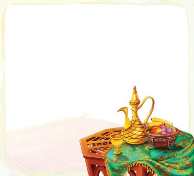 aladdin çerçeve - öğe stili - çizim çocuklar için