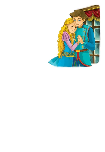 Princezny - hrady - rytíři a víly - dvojice - ilustrace pro děti — Stock fotografie