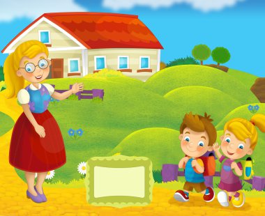 öğretmen ve çocuklar