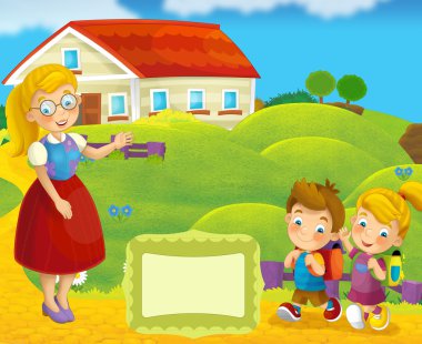 öğretmen ve çocuklar