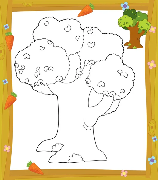 The coloring plate - tree — Stock Photo, Image