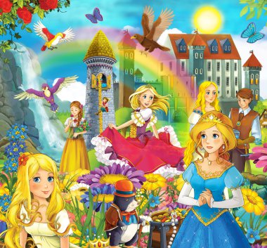 Peri masalları lapa yukarıya - kaleler - knights ve periler