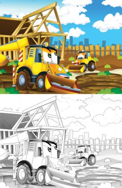 traktör. karikatür tarzı dışında sanatsal boyama sayfası