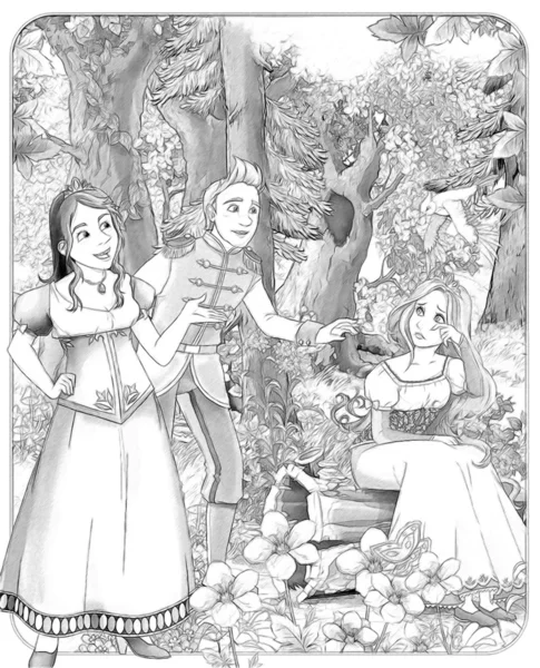 The sketch coloring page with preview - artistic style - illustration for the children — Stock Photo, Image