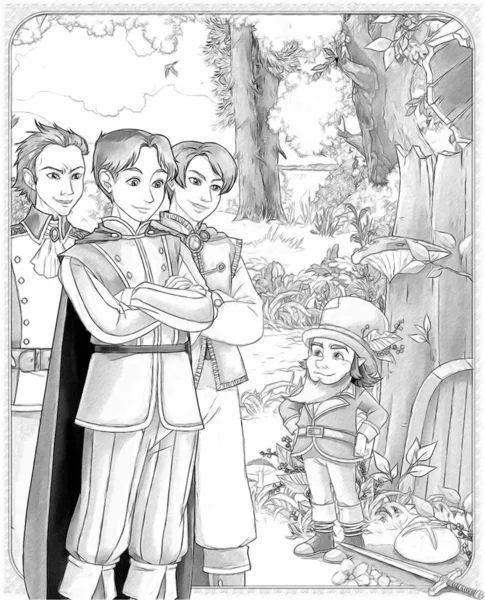 The sketch coloring page with preview - artistic style - illustration for the children — Stock Photo, Image