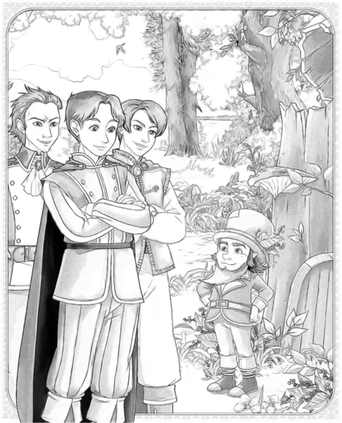 The sketch coloring page with preview - artistic style - illustration for the children — Stock Photo, Image