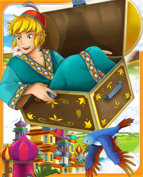 Fairy-tale characters - "Aladdin." - illustration for the children — Stock Photo, Image