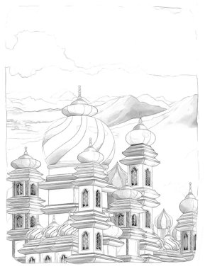 kaleler - knights ve periler. sanatsal stil - çizim çocuklar için