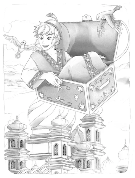 Prince "aladdin". konstnärliga stil - illustration för barn — Stockfoto