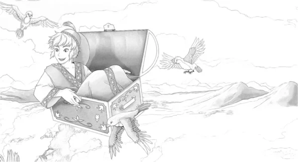Herceg "aladdin". művészeti stílus - illusztráció a gyerekeknek — Stock Fotó