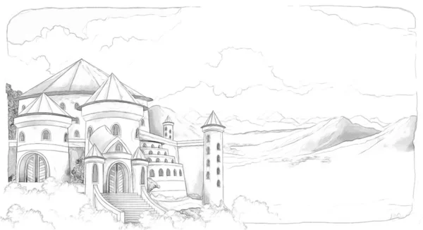 Châteaux - chevaliers et fées. Style artistique - illustration pour les enfants — Photo