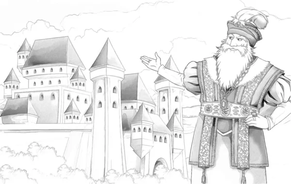 King. Artistic style - illustration for the children — Stock Photo, Image