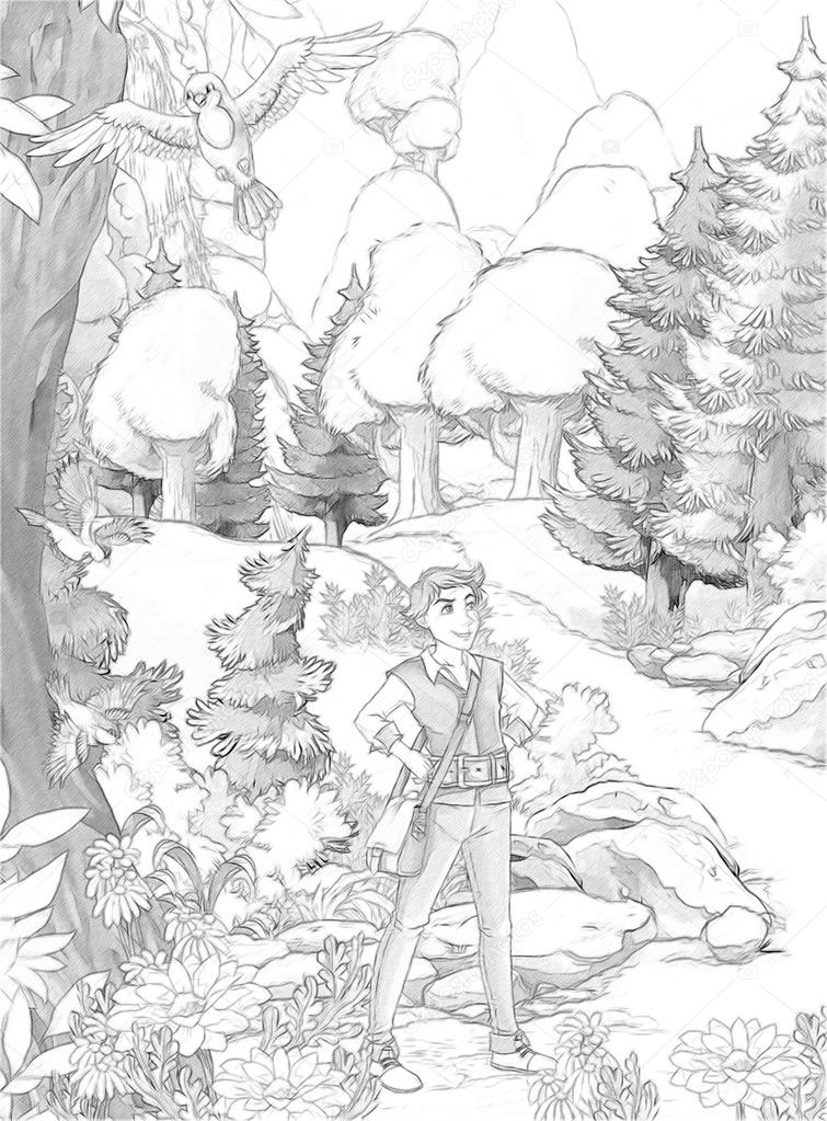 Robbin Hood - Prince. Artistic style - illustration for the children