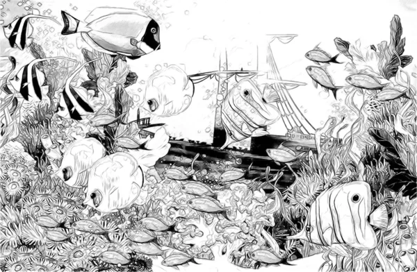 Rafa koralowa - ilustracja dla dzieci — Zdjęcie stockowe