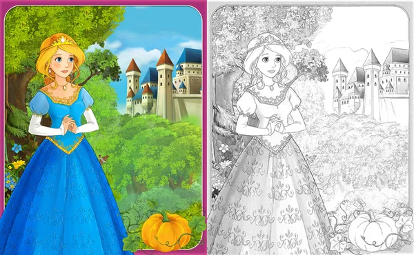 Dibujo para colorear página con vista previa - estilo artístico - ilustración para los niños — Foto de Stock