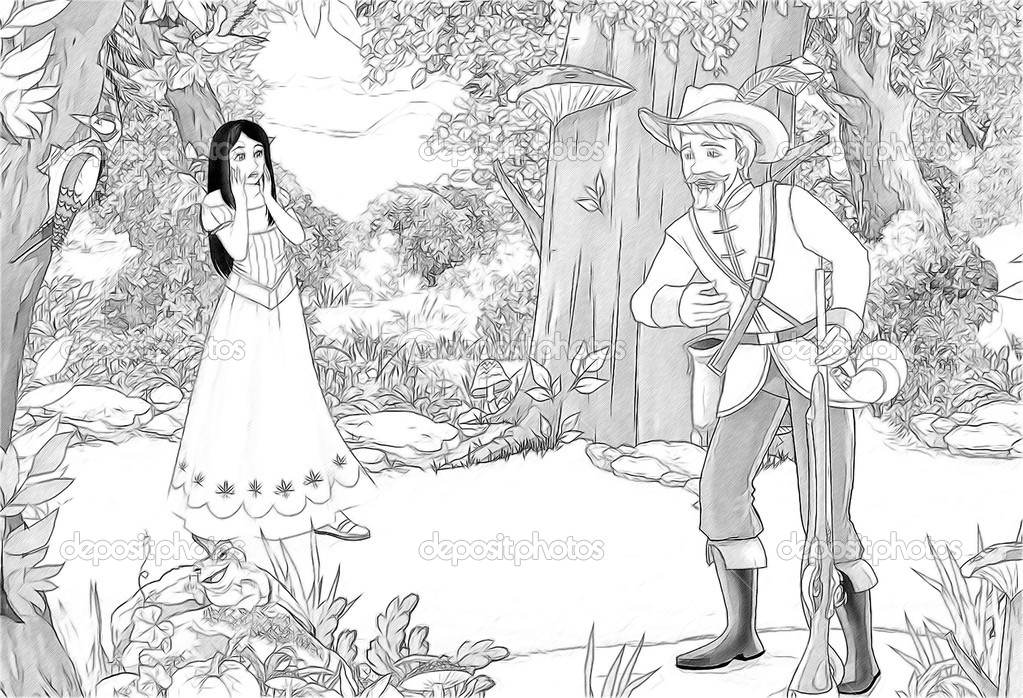 Pamuk Prenses Ve Yedi Cüceler Peri Masalı Boyama Sayfası çocuklar Pamuk Prenses Ve Yedi Cüceler