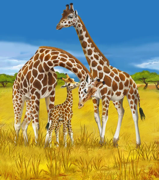 Çocuklar için Safari - zürafa - illüstrasyon — Stok fotoğraf