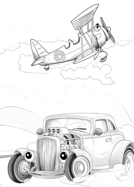 Machines - artistic coloring page — Stock Photo, Image