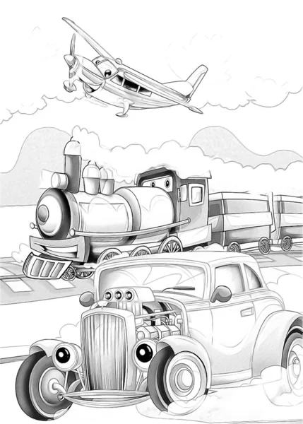 Machines - artistic coloring page — Stock Photo, Image