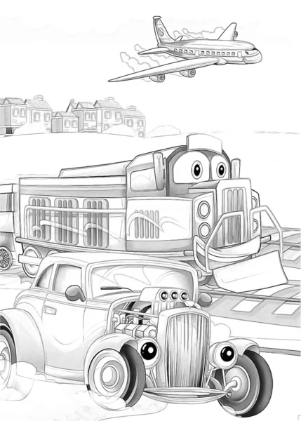 Machines - artistic coloring page — Stock Photo, Image