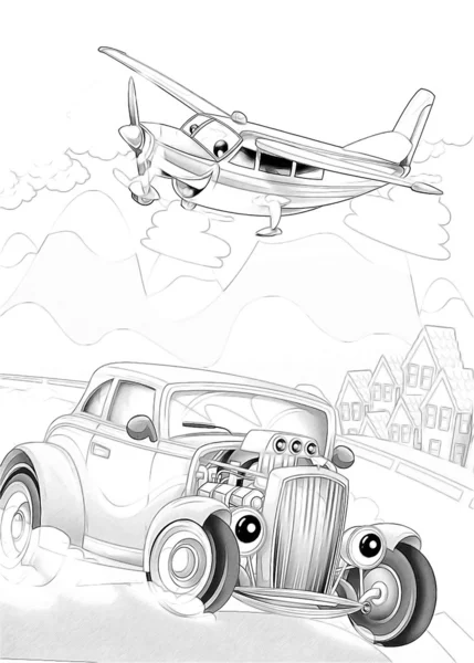 Machines - artistic coloring page — Stock Photo, Image