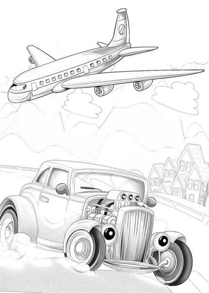 Machines - artistic coloring page — Stock Photo, Image