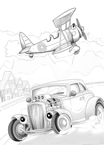 Machines - artistic coloring page — Stock Photo, Image