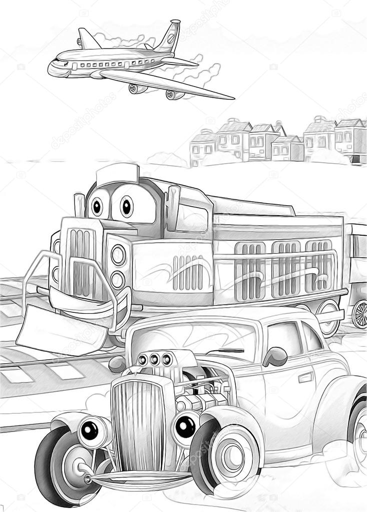 Machines - artistic coloring page