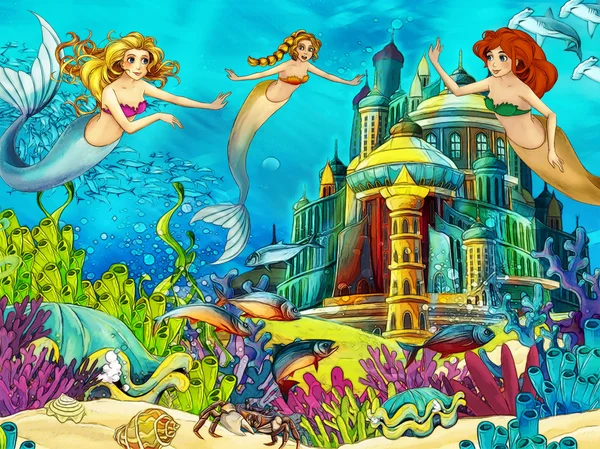 The ocean and the mermaids — Stock Photo, Image