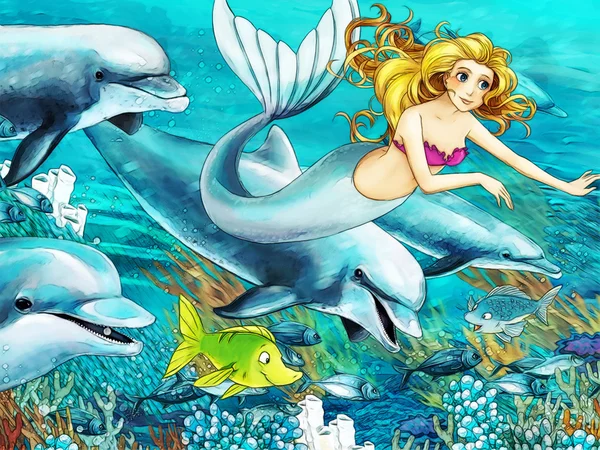 Der Ozean und die Meerjungfrauen — Stockfoto