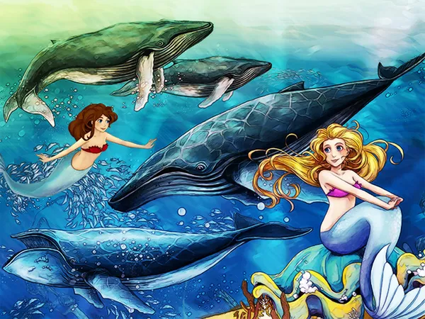 The ocean and the mermaids — Stock Photo, Image