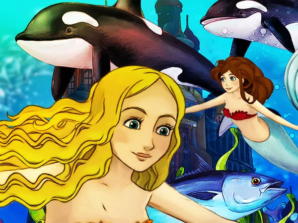 The ocean and the mermaids — Stock Photo, Image