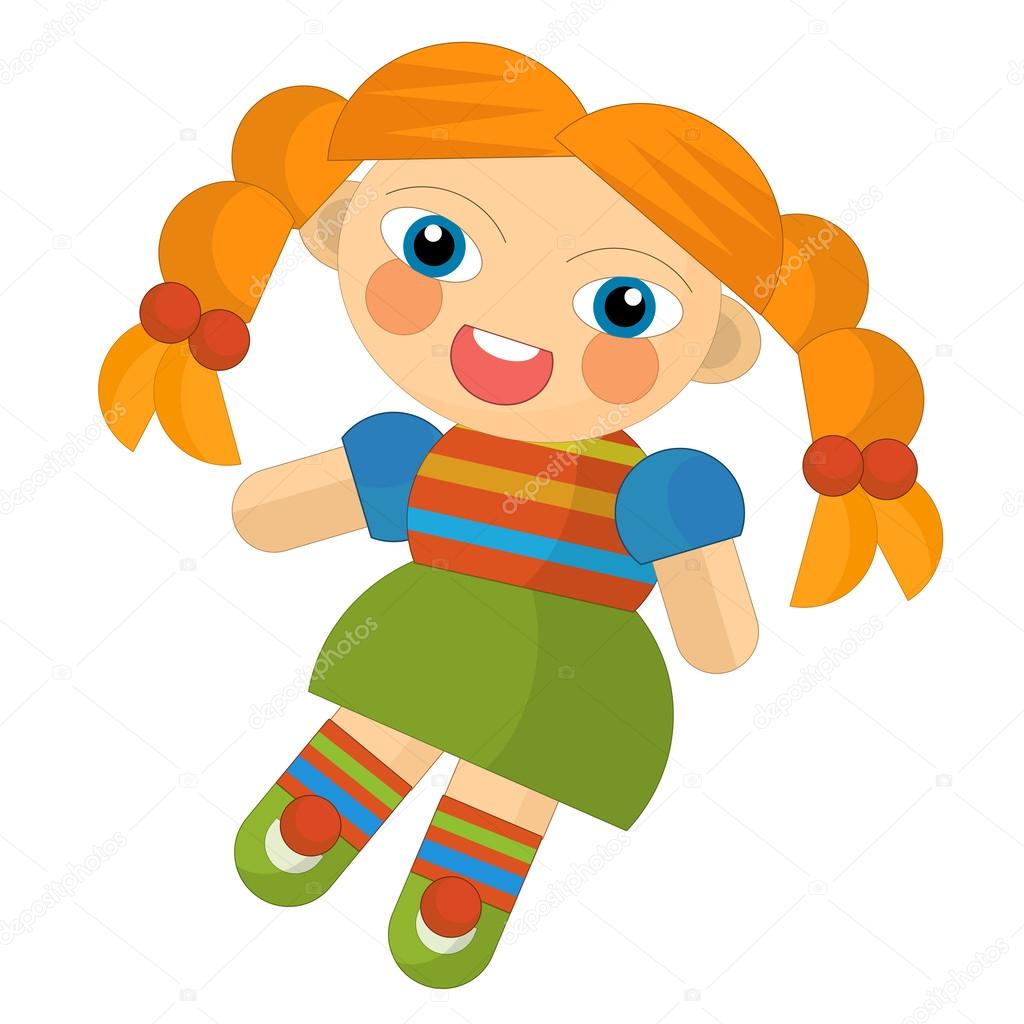 Doll pic cartoon | Cartoon girl - doll â Stock Photo © illustrator_hft #35004519