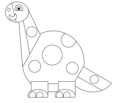 The cartoon dinosaur coloring page for the children clipart