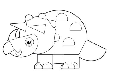 sayfa boyama çocuklar için çizgi film dinozor