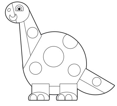 The cartoon dinosaur coloring page for the children clipart