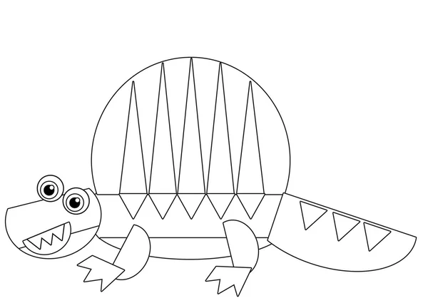 아이 들을 위한 페이지를 색칠 하는 만화 공룡 — 스톡 사진