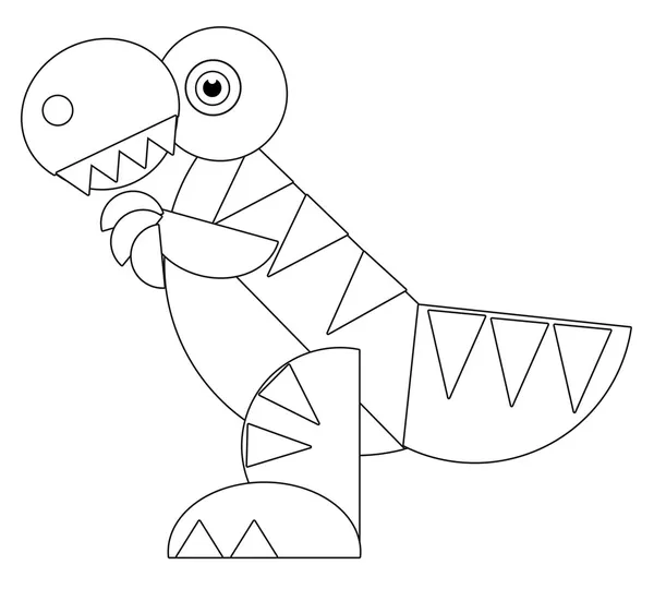 The cartoon dinosaur coloring page for the children — Stock Photo, Image