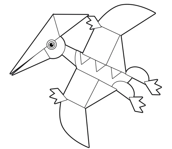 Sayfa boyama çocuklar için çizgi film dinozor — Stok fotoğraf