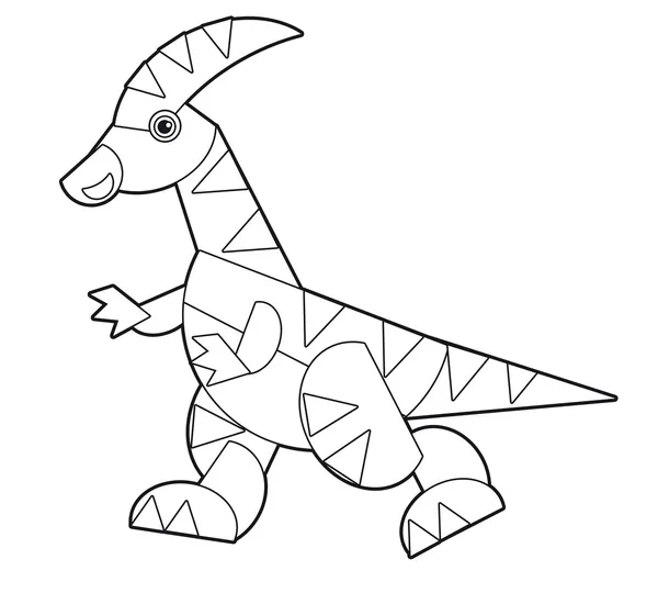 La página para colorear de dinosaurios de dibujos animados para los niños — Foto de Stock