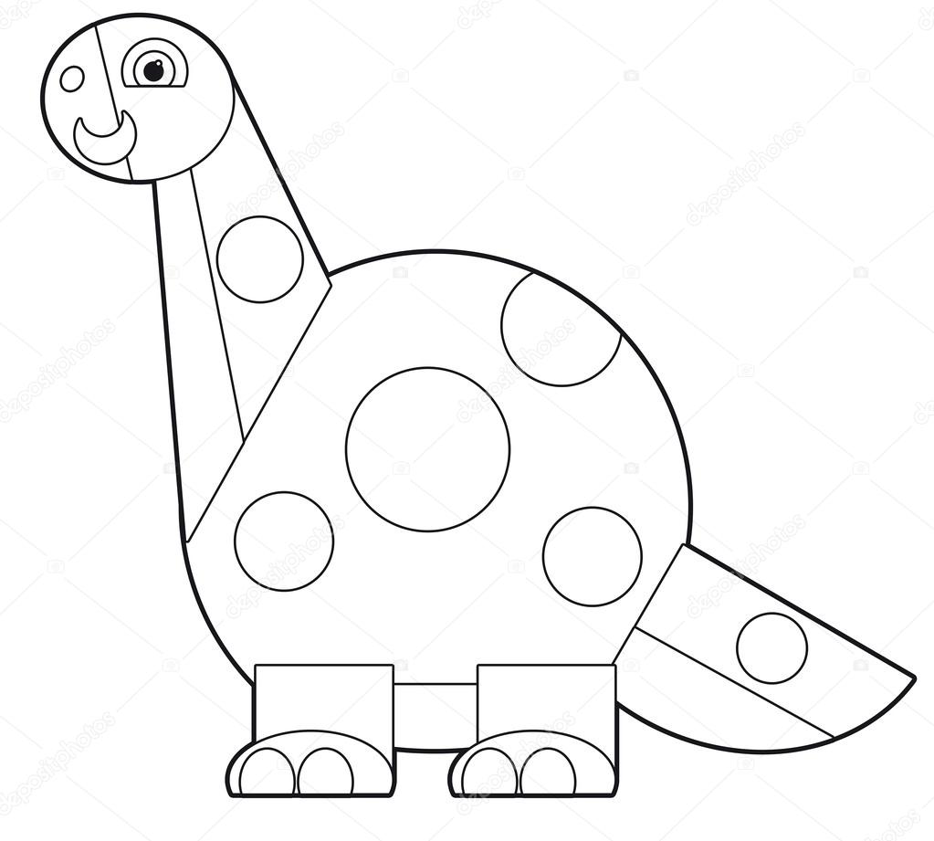 De Cartoon Dinosaurus Kleurplaten Pagina Voor De Kinderen