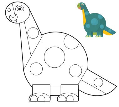 sayfa boyama çocuklar için çizgi film dinozor