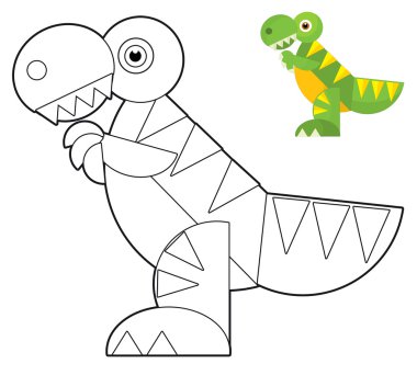 sayfa boyama çocuklar için çizgi film dinozor