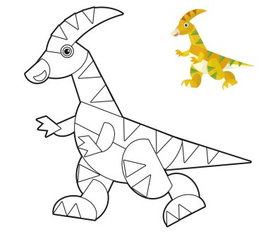 sayfa boyama çocuklar için çizgi film dinozor