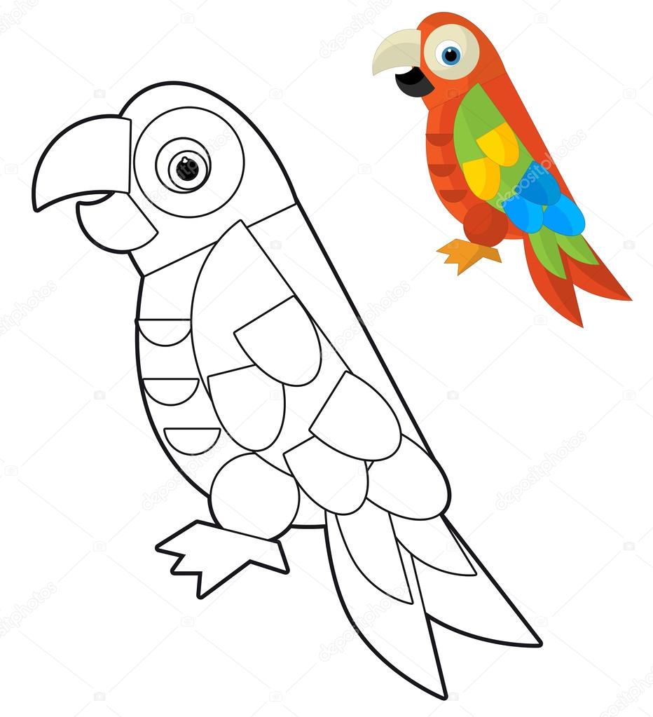 Cartoon animal - coloring page - illustration for the children