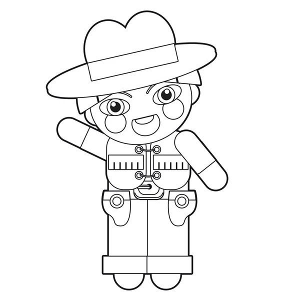 Cartoon girl - boy - doll - coloring page - illustration for the children — Stock Photo, Image